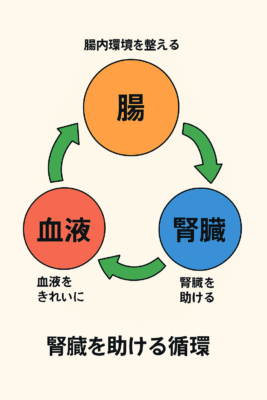 腎臓を助ける循環
